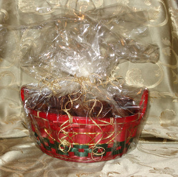 red & green gift basket